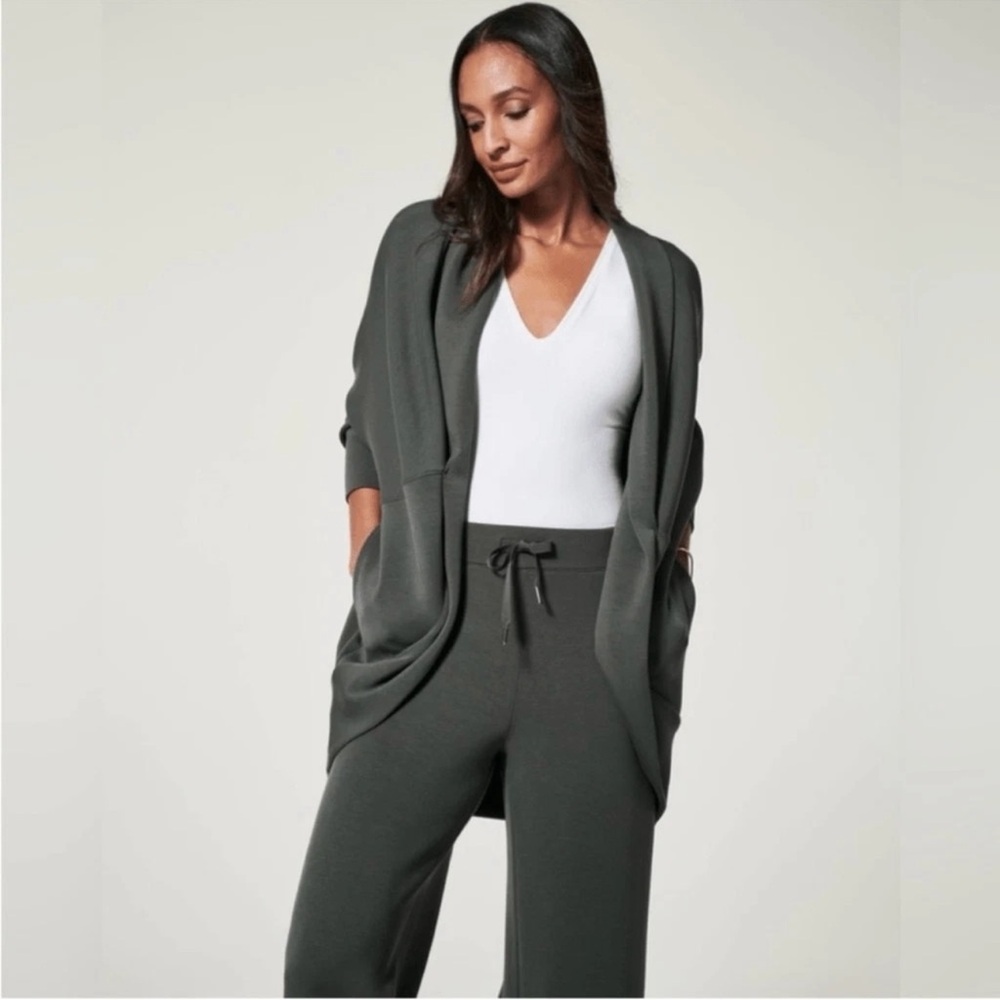 SPANX Olive Green Open-Front Cardigan Sweater